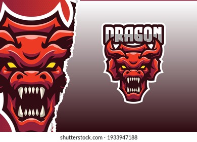 Red Dragon, E-sport Game Logo Template