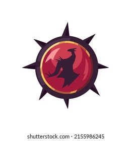 Red Dragon Fantasy Shield Over White