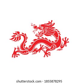 Red Dragon flat vector design