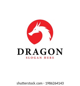 red dragon head design suitable for logo template