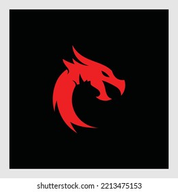 A Red Dragon Head Illustration design
