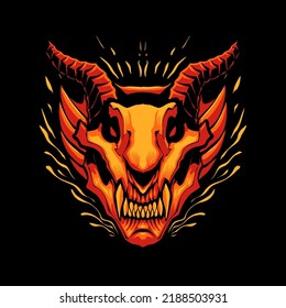 the red dragon head illustration vector