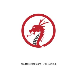 Red Dragon Head Logo Design Template Stock Vector (Royalty Free ...