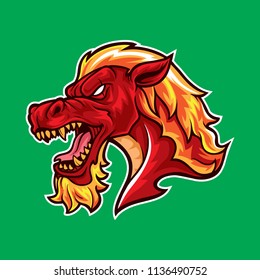 Red dragon head mascot