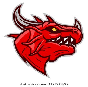 Red dragon head mascot