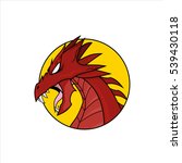 Red Dragon Head Vector