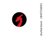 red dragon head vector illustration for icon or logo