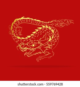 Red Dragon illustration design as background