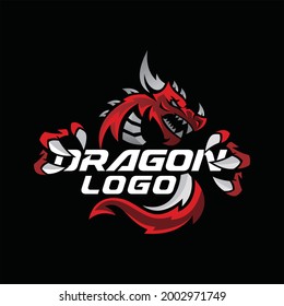 red dragon illustration logo with sharp claws.