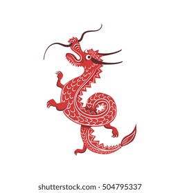 Red Dragon Japanese Culture Symbol