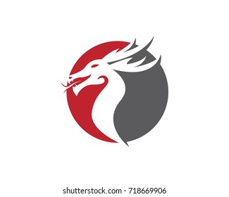 Red Dragon Logo Design Vector Template