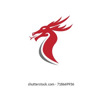 Red Dragon Logo Design Vector Template