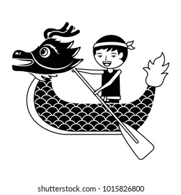 red dragon man rowing festival chinese traditional