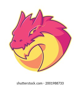 Red Dragon mascot cartoon vector illustration.