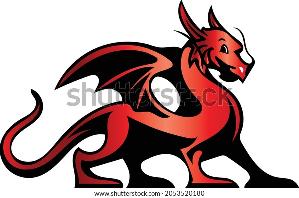 Red Dragon Mascot Esport Logo Design Stock Vector (Royalty Free ...