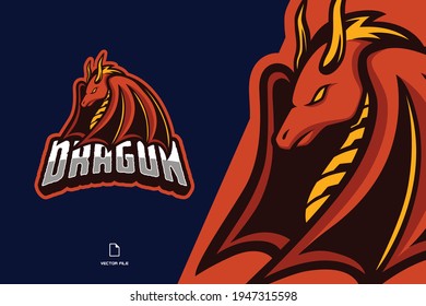 red dragon mascot logo illustration