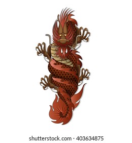Red Dragon on a white background 