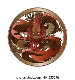 red Dragon on a white background 