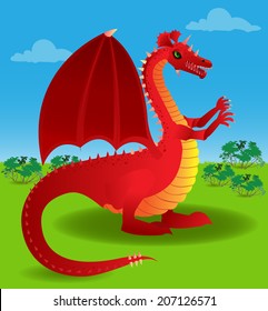 Red dragon out in the open