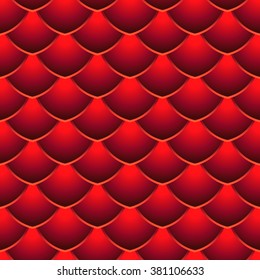 Red Dragon Scale Seamless Vector Pattern