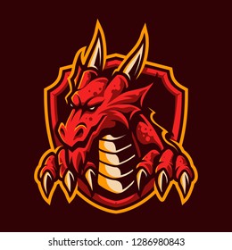 Red dragon shield mascot