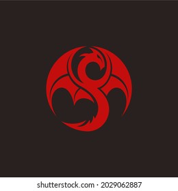 red dragon simple logo. vector illustration for logo or mascot