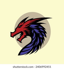 Red dragon symbol vector illustration 