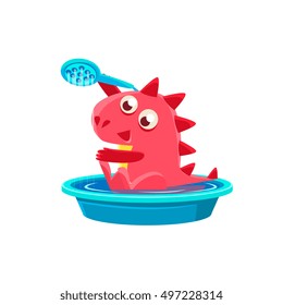 Red Dragon Taking A Bath