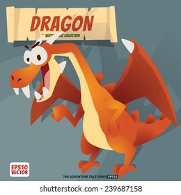 Red dragon vector art and illustration.