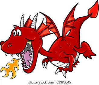 Red Dragon Vector Illustration Art