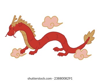 Red dragon vector illustration material