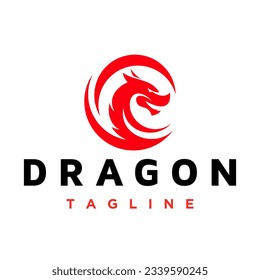 Red Dragon vector logo design