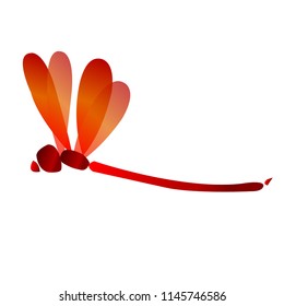 Red dragonfly red red icon