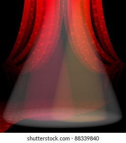 red  drape