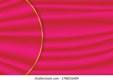 Red draped textile background. Soft folds of satin fabric. Decoration element. Vector EPS10
