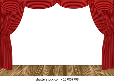 Red drapes curtain. gradient mash. Vector illustration