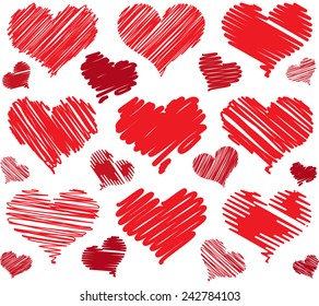 Red drawings hearts