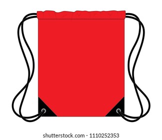 Red Drawstring Bag : Flat View
