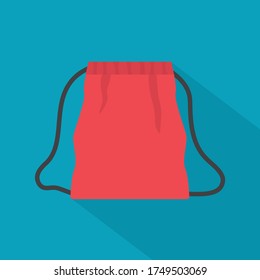 red drawstring bag icon- vector illustration