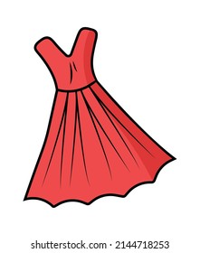 Red dress icon. Vector illustration