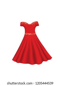 Red dress. vector illustration 