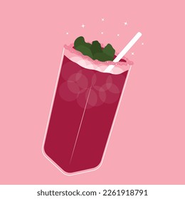 Ilustración vectorial de cóctel de bebida roja
