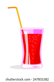 Red drink on white background