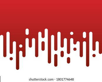 El rojo goteando sangre o la transición de pintura. Efecto semitónico. Ilustración vectorial plana simple