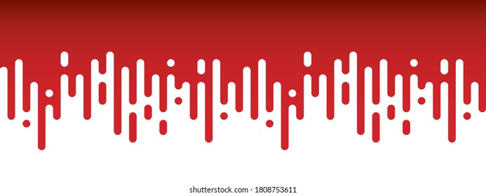 Red Dripping Blood Or Paint Transition. Halftone Effect. Simple Flat Vector Illustration