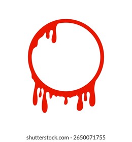 Ilustração de Quadro de Círculo Gotejando Vermelho	