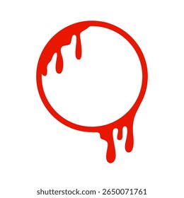 Red Dripping Circle Frame Illustration	