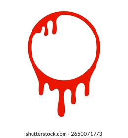Ilustração de Quadro de Círculo Gotejando Vermelho	