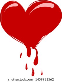 Corazón rojizo, ilustración, vector sobre fondo blanco.
