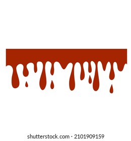 Red dripping paint drop and splash hand drawn for design